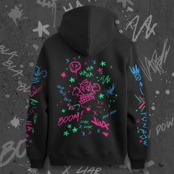 Худі для підлітка хлопчика з принтом Arcane Малюнки Джинкс Розмір 160 Anime11236 Дніпро