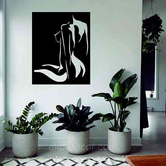 Декоративное настенное Панно «Силуэт женщины», Декор на стену 110*88 см, Черный Киев
