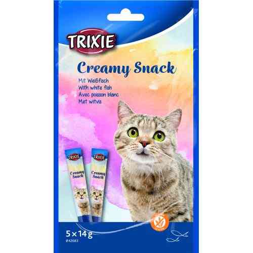 Ласощі Trixie Creamy Snacks для котів з білою риби 5 шт х 14 г Київ