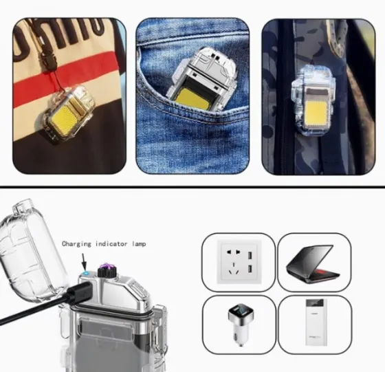 Запальничка спіральна USB та Led ліхтарик 220 мАг 88 x 22 x 12 мм Режими ліхтарика: 2 (яскравий, тьм Київ