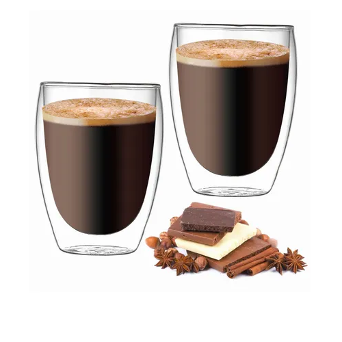 Набір склянок 2шт 350мл з подвійними стінками скло 9008 KAMILLE Житомир - изображение 8