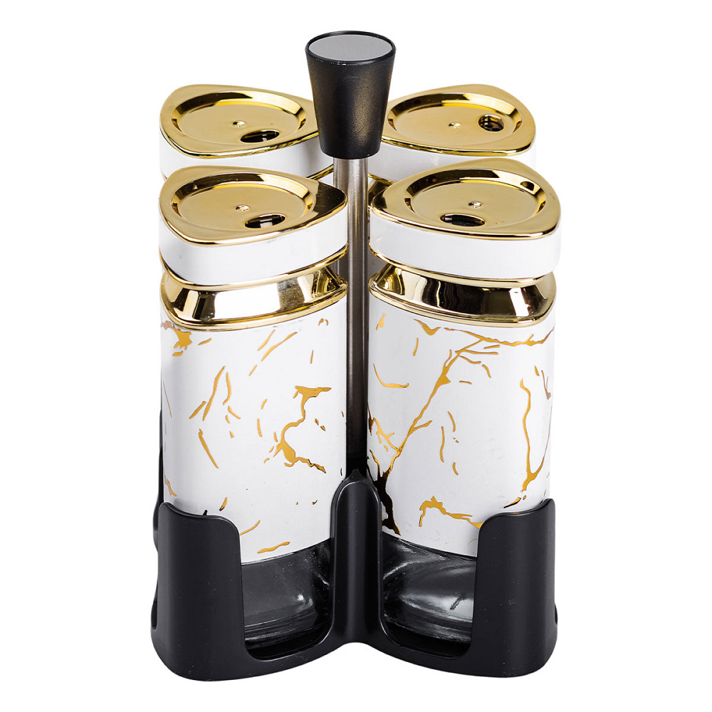 Yiwu Набір баночок для спецій 4 шт 120 мл карусель для зберігання спецій HP-1330 Киев - изображение 5