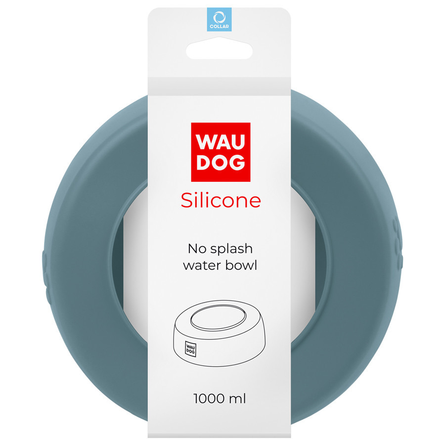 Миска непроливайка WAUDOG Silicone 1 л серый Киев - изображение 1