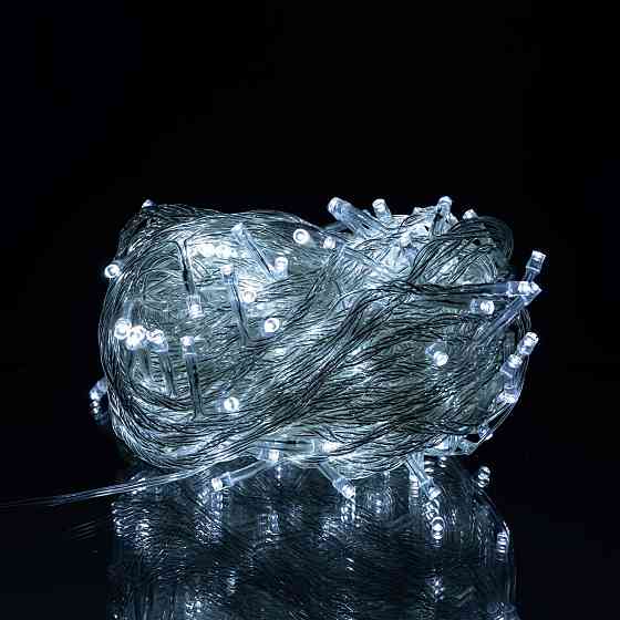 Гірлянда новорічна 14 м, 160 LED, білий провід, біле світло Київ