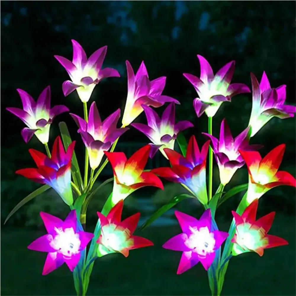 Уличный Садовый фонарь на солнечной батарее Лилия 74 см Коломия - фото 2