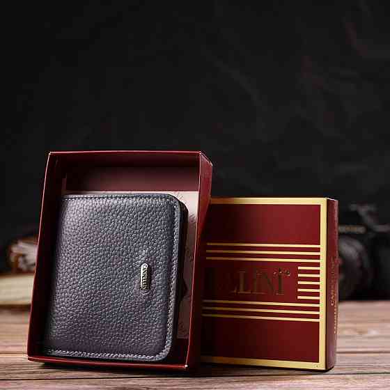 Лаконічний жіночий гаманець невеликого розміру з натуральної шкіри флотар Сірий (CANPELLINI) Київ