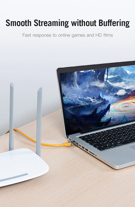 Кабель Vention Cat.6A SFTP, 1м, жовтий Київ - фото 1