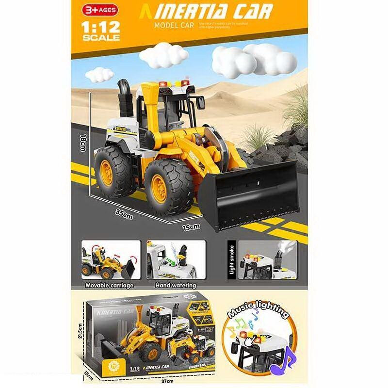 Спецтехніка підсвічування звуки 1:12 парогенератор інерція прогумовані колеса Жовта (ZH 815-6) Чернігів - фото 1