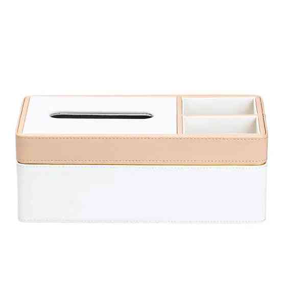 Серветниця-органайзер з еко-шкіри 3 відділення 27*14*'10 см Білий з бежевим HP9190 Коломия