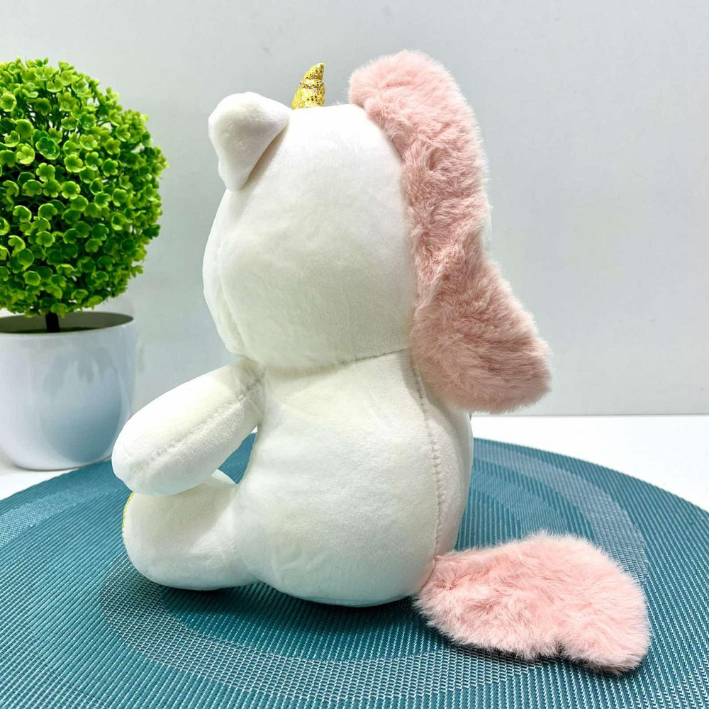 Рюкзак з м'якою іграшкою Єдиноріг 1 відділення 20см Сірий з жовтим (FG24032735B) Чернігів - фото 6