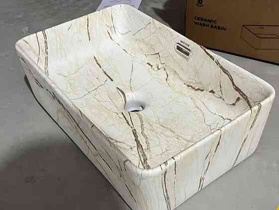Раковина накладна Mixxus Premium QUADRO-0208 MARBLE 480х315х140mm з переливом   ( MP6518 ) 25438 Харків