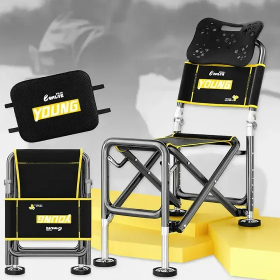 Складной телескопический стул до 150 кг, ven-1252 / Стул для рыбака / Складное кресло Коломия