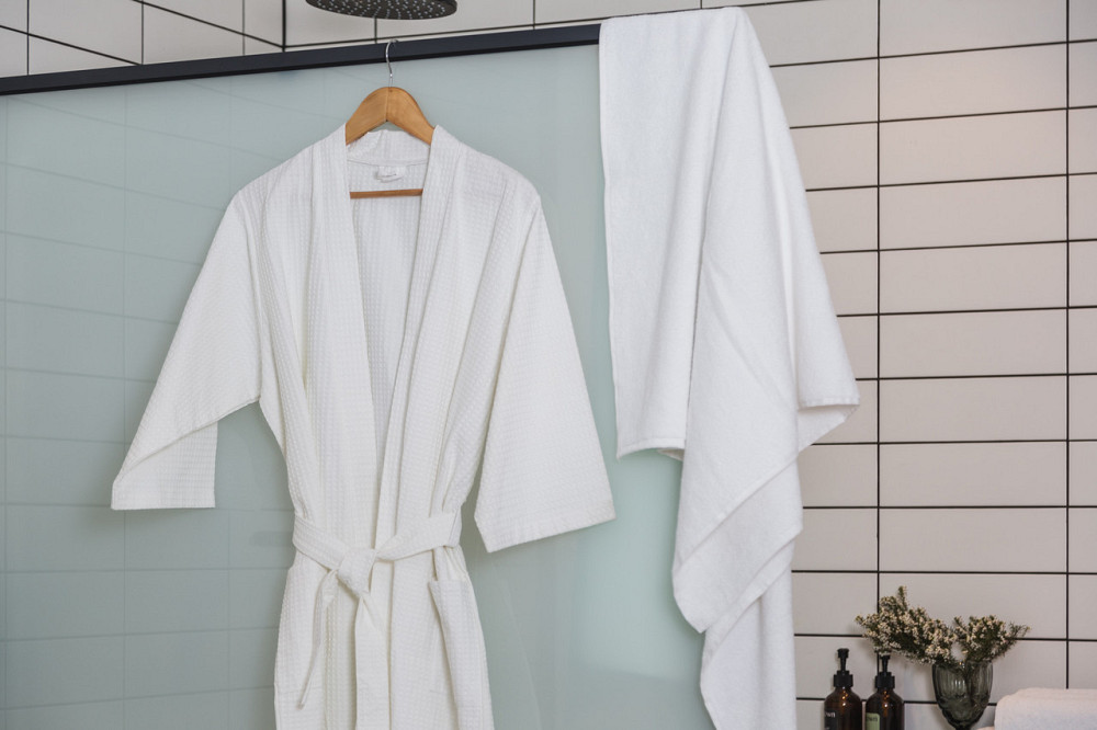 Ecotton Халат готельний Ecotton XXL вафельний білий з поясом універсальний White 52-54 розмір у Київ - фото 6