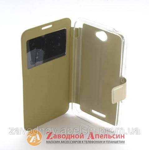 Чохол книжка Sony Xperia E4 Smart Case gold Одеса - фото 3
