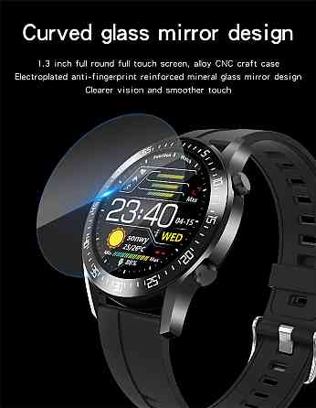 Смарт годинник Lige C2 водонепроникні IP68 (ремінець - силікагель) + шкіряний ремінець (Чорний) Вінниця