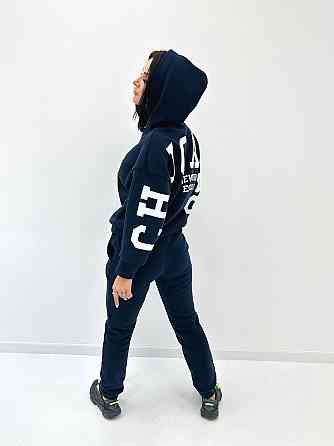 Спортивний костюм на флісі "Chicago" оптом | Норма Темно-синій, 42-44 Київ