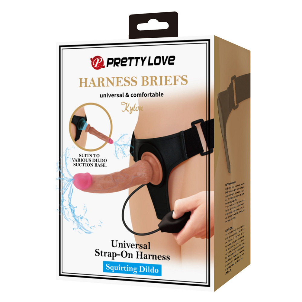 Страпон женский со сквиртом Pretty Love Kyton на присоске, з основой на ремнях, 21.5 х 4 см Sex Aura Киев - изображение 9