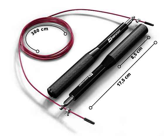 Скакалка Hop-Sport Crossfit з алюмінієвими ручками HS-A020JR чорна Київ