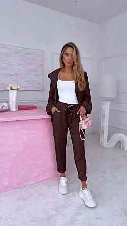 Женский прогулочный костюм двойка двунитка Шоколадный, 48/52 Одесса