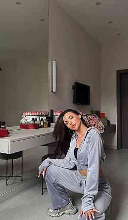 Женский прогулочный костюм двойка из велюра Серый, 46/48 Одесса