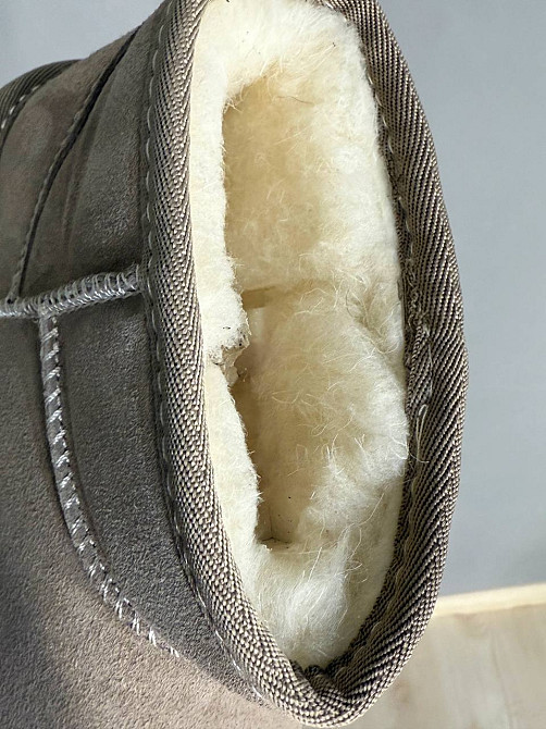 Угги женские Hengji 25-3 натуральная замша короткие на высокой подошве бежевые, 36, 23 см Киев - изображение 4