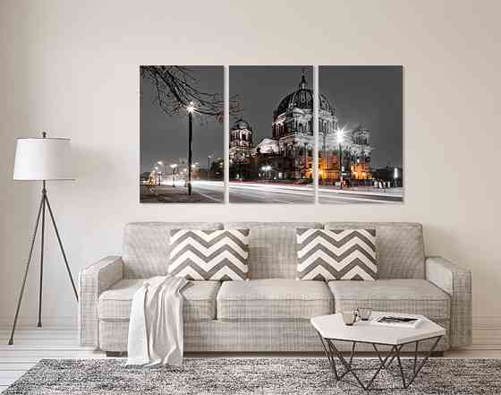Модульная картина в гостиную / спальню  Вечірнє місто      ART-294_3A 100х150 см Киев