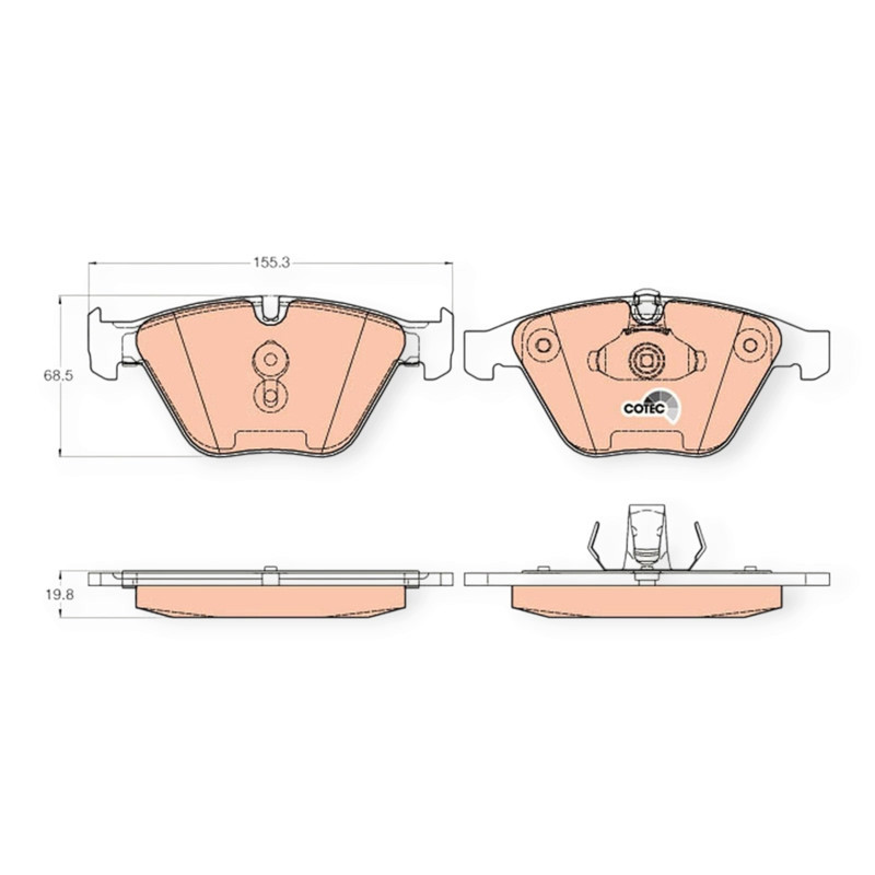 Колодки передние BMW 3 (E90), 5 (E60), 7 (E65) 01- (TRW) тормозные Мукачево - изображение 2