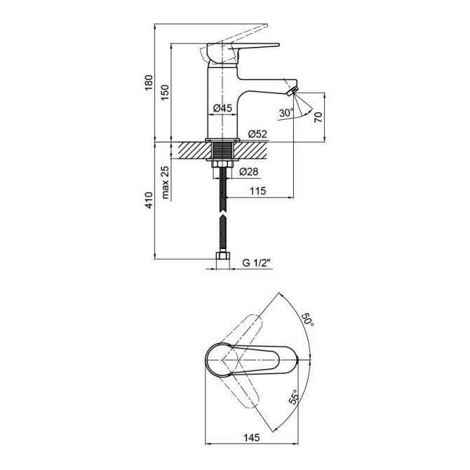 Змішувач Lidz Nicole 001F (k35) LDNIC001FBLA35178 для раковини одноважільний, низький, цинк, Black Харків - фото 2