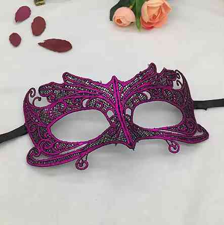 Маска карнавальна мереживна one size рожевий Київ