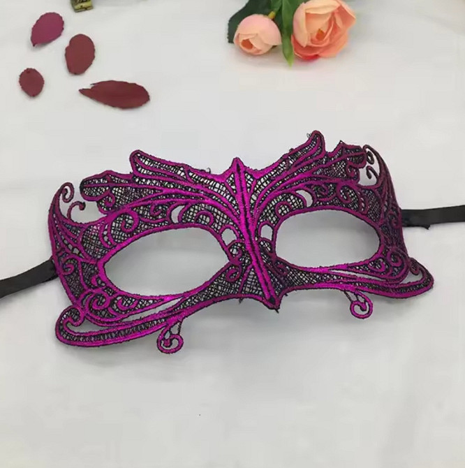 Маска карнавальна мереживна one size рожевий Київ - фото 1