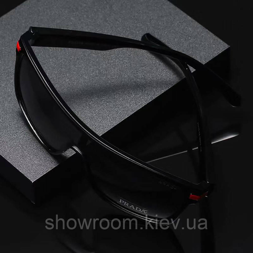 Чоловічі сонцезахисні окуляри маска Pr 0110 black Київ - фото 2