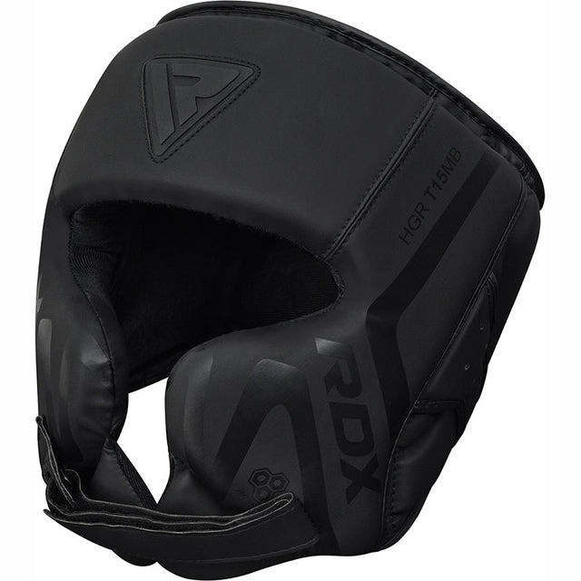 Боксерський шолом RDX T15 Noir Cheek Protector Matte Black  XL Кам'янське - фото 1