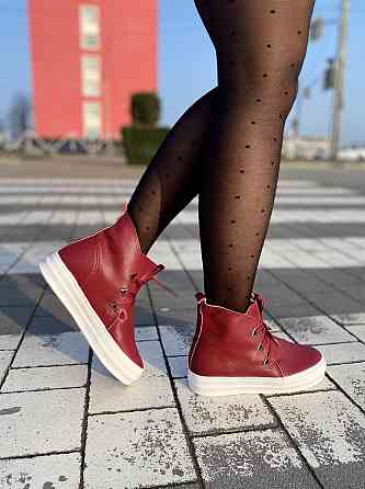 Черевики жіночі EA-2990 бордові еко-шкіра весна-осінь 39р.-24,5см. 40р.-25см. (1352) Коломыя