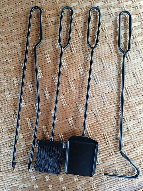 Кований набір для каміну LOFT №9 з дровницею (стійка, совок, щітка, кочерга, щипці) Київ - фото 4