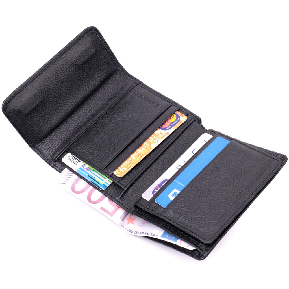 Женский симпатичный кошелек с монетницей из натуральной кожи ST Leather 19494 Черный Киев - изображение 7