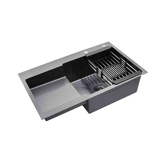 Кухонная мойка с нержавеющей стали Kroner KRP Schwarze - 78х48 RHM PVD (3/1 мм) черная Киев