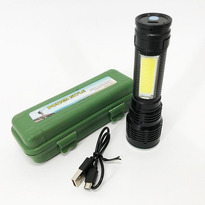 Перезаряжаемый ручной фонарь Police BL-T630S-XPE+COB, Тактический фонарь на аккумуляторе с юсб BH-55 Львов - изображение 1