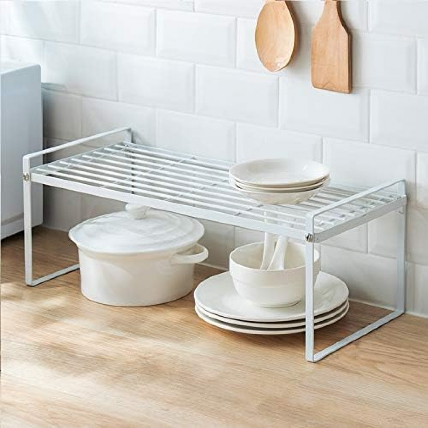 Кухонная дополнительная полочка, подставка, стеллаж под микроволновку или в шкаф металлическая 51см White Вінниця - фото 1