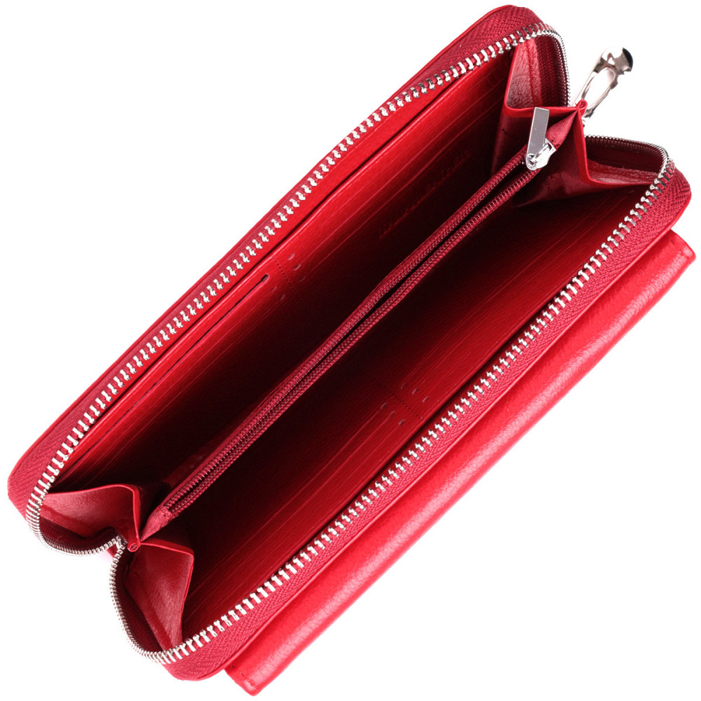 Шкіряний гаманець-клатч з ручкою червоний (ST Leather) Київ - фото 16