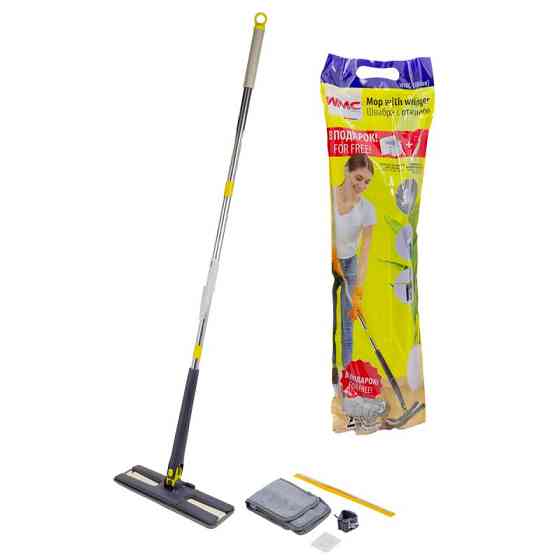 Швабра з віджимним механізмом''метелик'' і скребком WT-3H(blue) Одеса