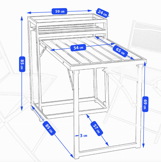 Комплект балконних меблів Jumi Kirbi з тумбою + 2 крісла Киев - изображение 8