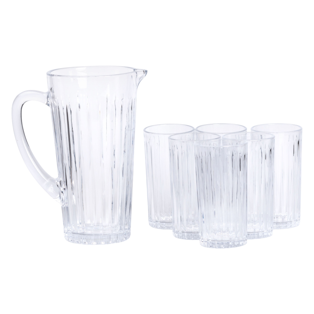 Кувшин 1.2 литра со стаканами 6 штук по 320 мл графин для компота сока воды лимонада HP-19-5 Киев - изображение 1