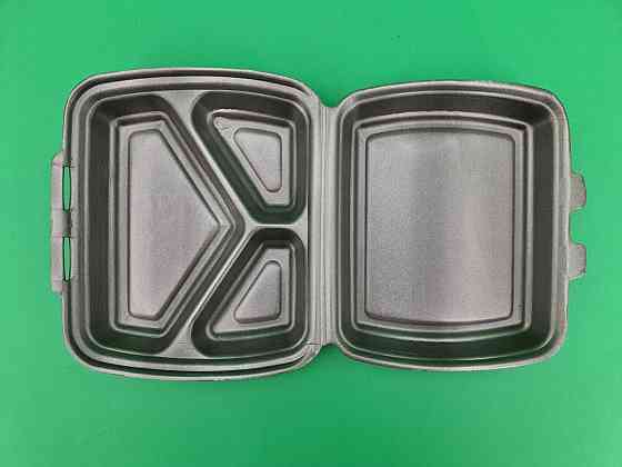 Ланч-бокс 3-х секційний з спіненого полістиролу з кришкою 220х180х70мм з ВПС НР-3, чорний (125 шт) Харків