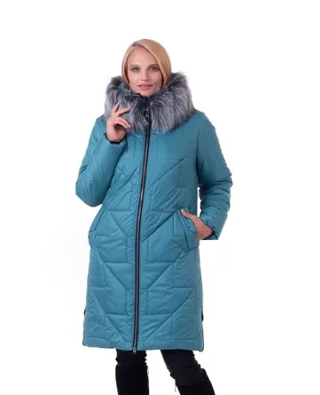 Зимняя женская куртка пуховик с мехом песца. 46-60р Киев