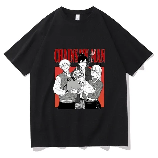 Футболка для хлопчика з аніме принтом Бензопила оверсайз (зріст від 165 до 180) Чорний AnimeT1019m Дніпро - фото 1