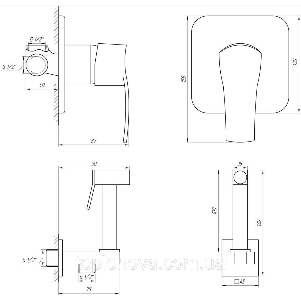 Змішувач гігієнічний Globus Lux Queensland GLQU-0110-Q Чернівці - фото 3
