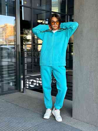 Женский спортивный костюм на флисе Голубой 46/48 Харьков