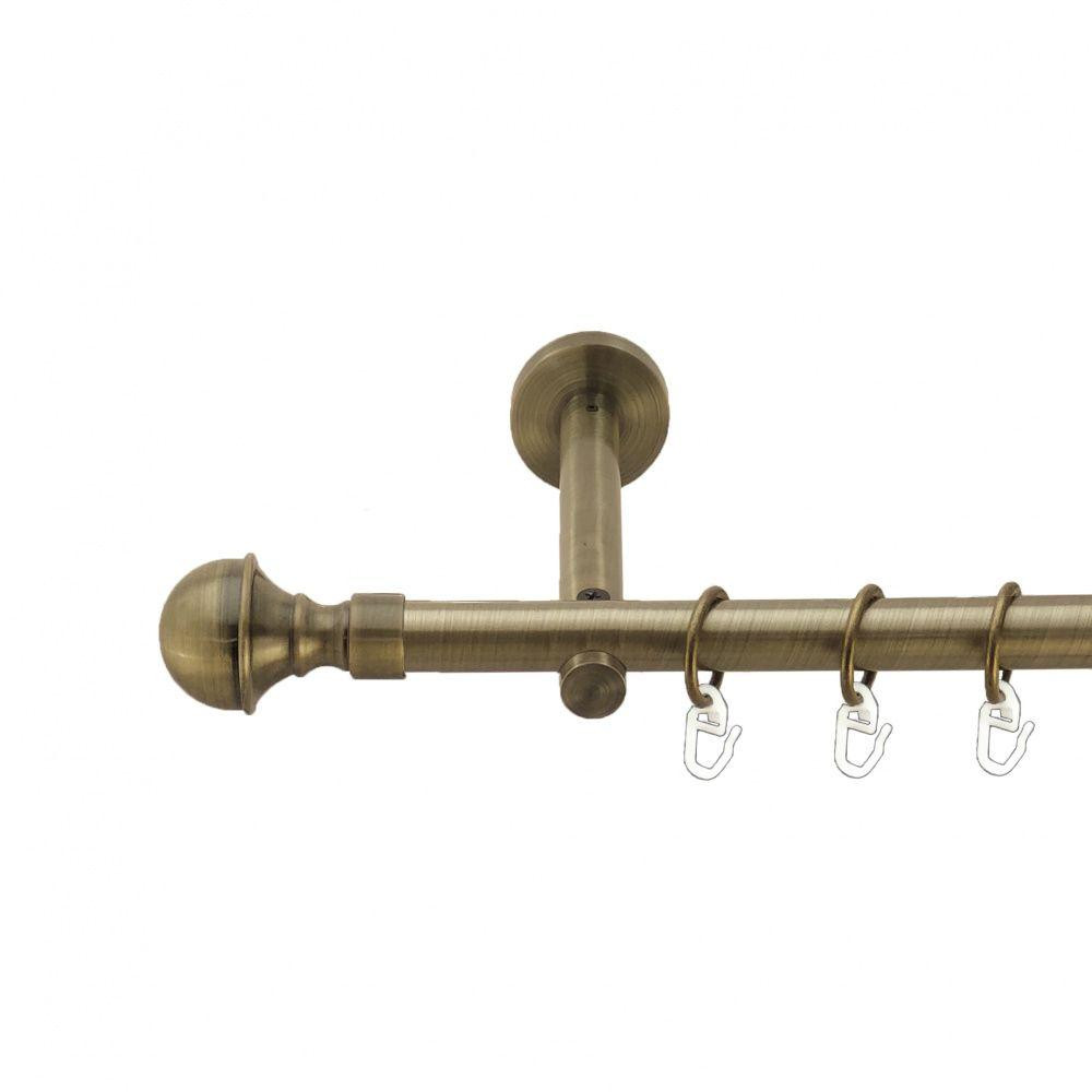 Карниз Orvit Бостон металевий однорядний циліндр+профіль (16 см) гладка труба кільце металеве Антик 19 мм 160 см (3998976) Львів - фото 1