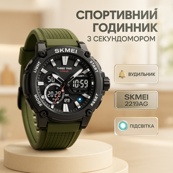 Спортивний водонепроникний годинник SKMEI 2219AG, Армійський електронний годинник XC-15 Львів