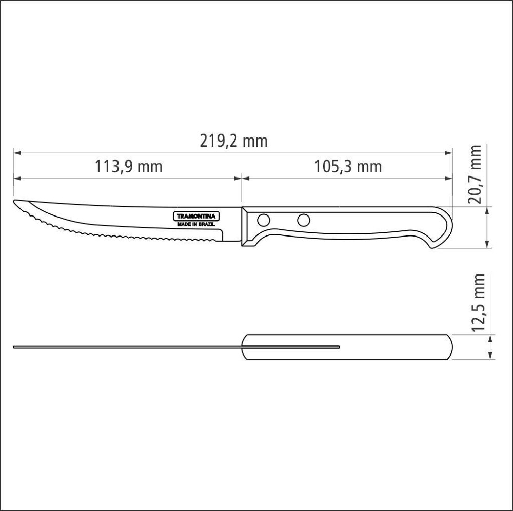 Нож для стейка Tramontina Polywood, 127 мм (6188754) Киев - изображение 4